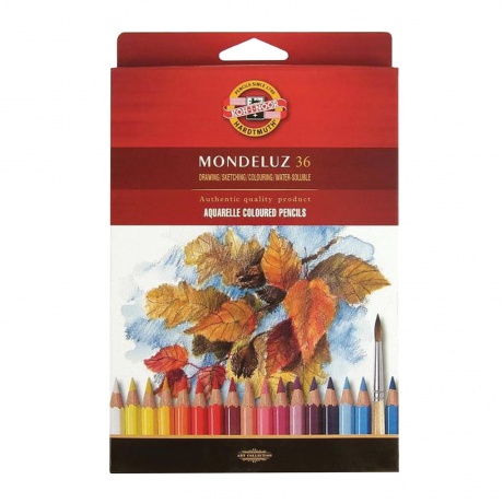 Карандаши цветные акварельные художественные KOH-I-NOOR Mondeluz, 36 цветов, 3,8 мм, заточенные, европодвес, 3719036001KZRU - фото 2