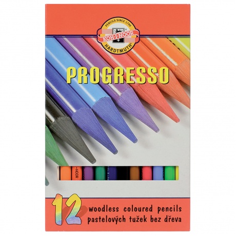 Карандаши цветные художественные KOH-I-NOOR Progresso, 12 цветов, 7,1 мм, в лаке, без дерева, заточенные, 8756012007PZ - фото 3