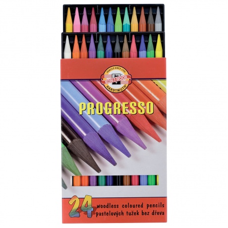 Карандаши цветные художественные KOH-I-NOOR Progresso, 24 цвета, 7,1 мм, в лаке, без дерева, заточенные, 8758024007PZ - фото 2