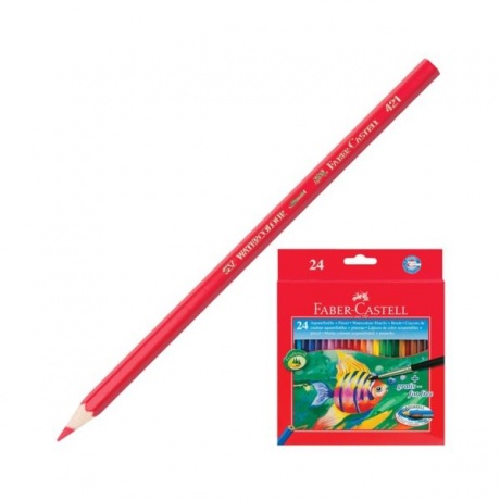 Карандаши акварельные Faber-Castell Colour Pencils 24 цвета + кисть 114425 - фото 2