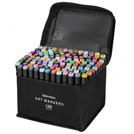 152234, Маркеры для скетчинга двусторонние, НАБОР 120 шт., текст...