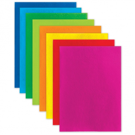 Цветной фетр для творчества, А4, BRAUBERG/ОСТРОВ СОКРОВИЩ, 8 листов, 8 цветов, толщина 2 мм, яркие цвета, 660621, (4 шт.) - фото 3