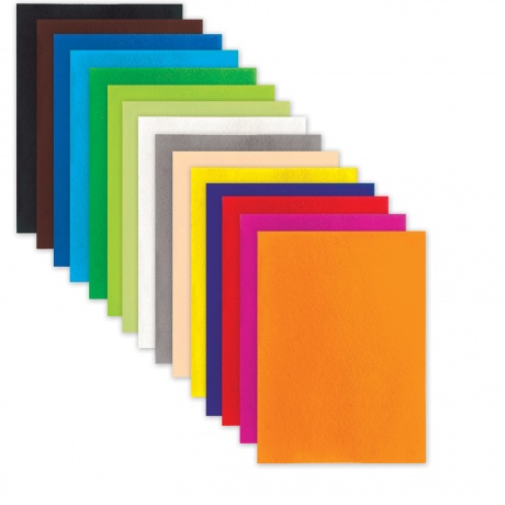 Цветной фетр для творчества, А4, BRAUBERG/ОСТРОВ СОКРОВИЩ, 15 листов, 15 цветов, толщина 2 мм, 660623 - фото 3