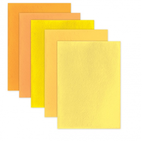 Цветной фетр для творчества, А4, BRAUBERG/ОСТРОВ СОКРОВИЩ, 5 листов, 5 цветов, толщина 2 мм, оттенки желтого, 660639, (5 шт.) - фото 3