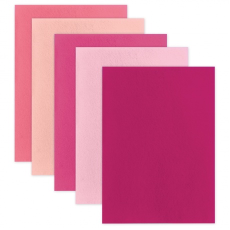Цветной фетр для творчества, А4, BRAUBERG/ОСТРОВ СОКРОВИЩ, 5 листов, 5 цветов, толщина 2 мм, оттенки розового, 660644, (5 шт.) - фото 3