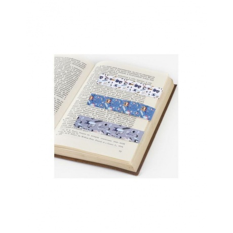 Закладки для книг с магнитом &quot;ВЕРНЫЕ ДРУЗЬЯ&quot;, набор 6 шт., блестки, 25x196 мм, ЮНЛАНДИЯ, 111641 (10 шт.) - фото 4