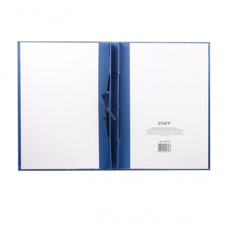 Папка-обложка для дипломного проекта STAFF, А4, 215х305 мм, фольга, 3 отверстия под дырокол, шнур, синяя, 127210, (Цена за 3 шт.) - фото 2