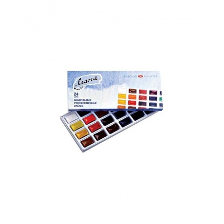 Краски акварельные художественные Ладога, 24 цвета, кювета 2,5 мл, картонная коробка, 2041026 - фото 2