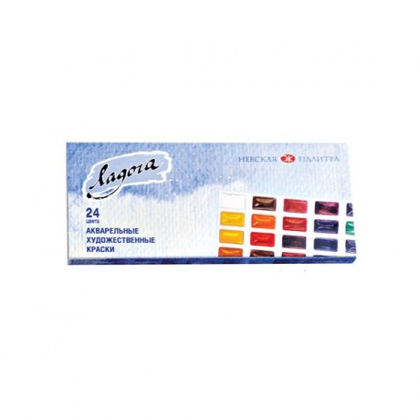 Краски акварельные художественные Ладога, 24 цвета, кювета 2,5 мл, картонная коробка, 2041026 - фото 2