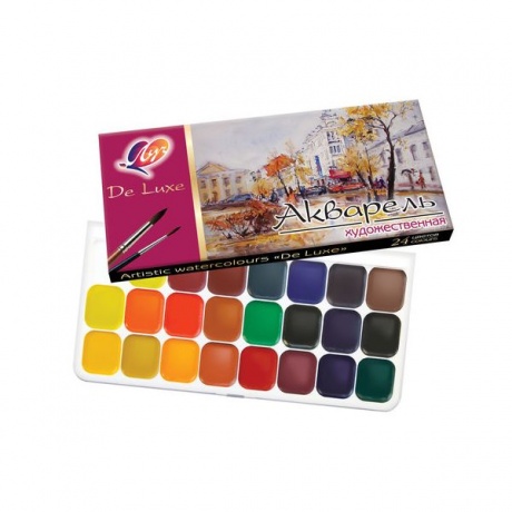 Краски акварельные художественные ЛУЧ Люкс, 24 цвета, на гуммиарабике, картонная коробка, 14С1039-08 - фото 2