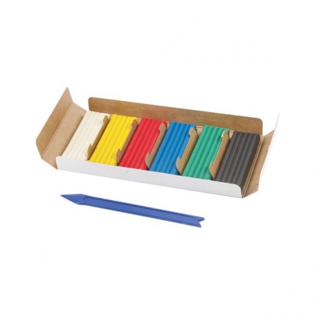Пластилин классический BRAUBERG, 6 цветов, 120 г, со стеком, картонная упаковка, 103253, (15 шт.) - фото 2