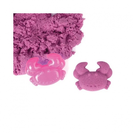 Песок для лепки кинетический ЮНЛАНДИЯ, розовый, 500г, 2 формочки, ведерко - фото 4