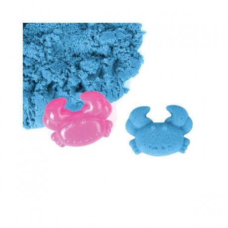 Песок для лепки кинетический ЮНЛАНДИЯ, синий, 500г, 2 формочки, ведерко - фото 4