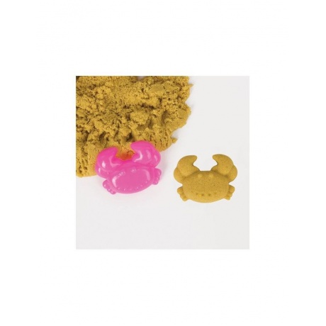 Песок для лепки кинетический ЮНЛАНДИЯ, желтый, 500г, 2 формочки, ведерко - фото 4
