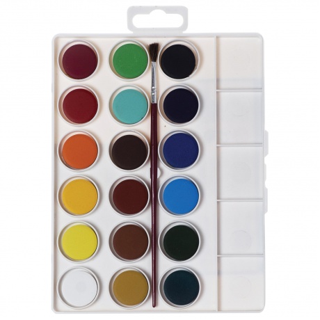 Краски акварельные JOVI (Испания), 18 цветов, с кистью, пластиковая коробка, европодвес, 800/18 - фото 2