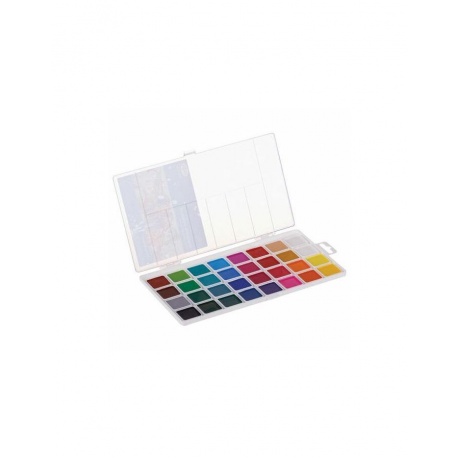Краски акварельные ГАММА &quot;Классическая&quot;, 32 цвета, медовая, без кисти, пластиковая коробка, европодвес, 1009199 - фото 2