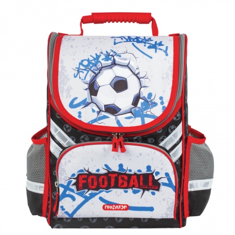Ранец для учеников начальной школы ПИФАГОР, Футбольный мяч, 36х28х15 см, 227933 - фото 2