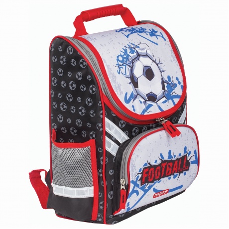 Ранец для учеников начальной школы ПИФАГОР, Футбольный мяч, 36х28х15 см, 227933 - фото 5