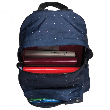 Рюкзак BRAUBERG универсальный, сити-формат, темно-синий, Полночь, 20 литров, 41х32х14 см, 224754 - фото 5