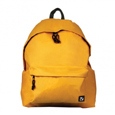Рюкзак BRAUBERG, универсальный, сити-формат, один тон, желтый, 20 литров, 41х32х14 см, 225378 - фото 1