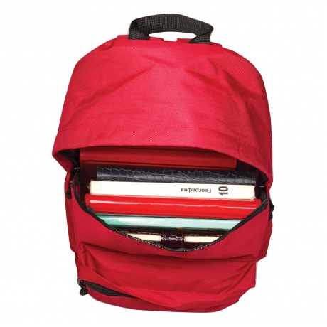 Рюкзак BRAUBERG, универсальный, сити-формат, один тон, красный, 20 литров 41х32х14 см, 225379 - фото 5