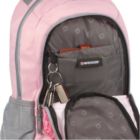 Рюкзак WENGER, универсальный, розовый, серые вставки, 20 л, 32х14х45 см, 31268415 - фото 10