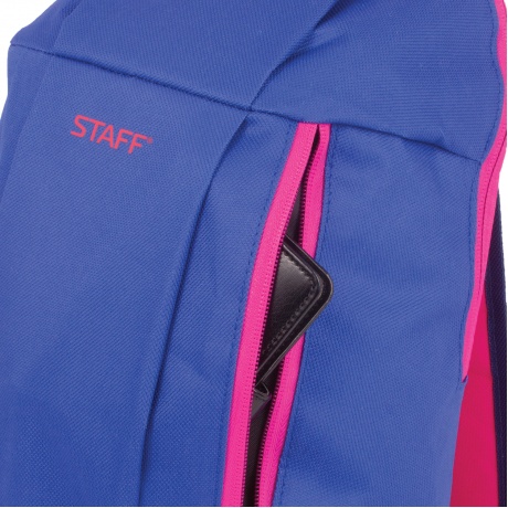 Рюкзак STAFF Air, универсальный, сине-розовый, 40х23х16 см, 226374 - фото 8