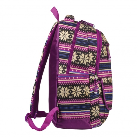 Рюкзак BRAUBERG молодежный, Фиолетовые узоры, канвас, 47х32х14 см, 227069 - фото 4
