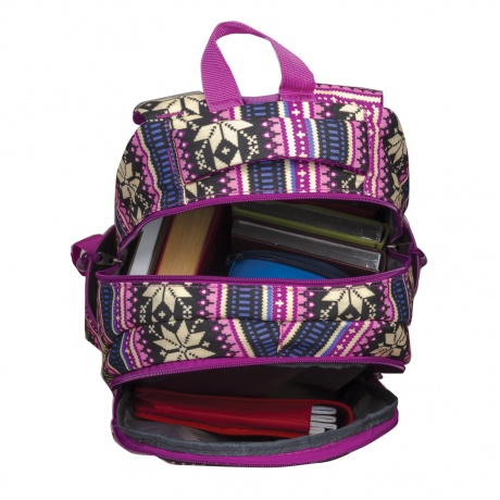 Рюкзак BRAUBERG молодежный, Фиолетовые узоры, канвас, 47х32х14 см, 227069 - фото 7