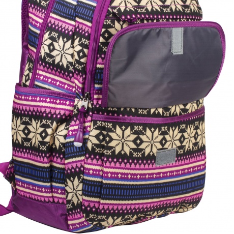 Рюкзак BRAUBERG молодежный, Фиолетовые узоры, канвас, 47х32х14 см, 227069 - фото 8