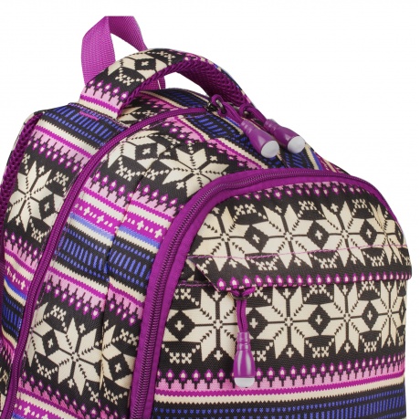 Рюкзак BRAUBERG молодежный, Фиолетовые узоры, канвас, 47х32х14 см, 227069 - фото 9