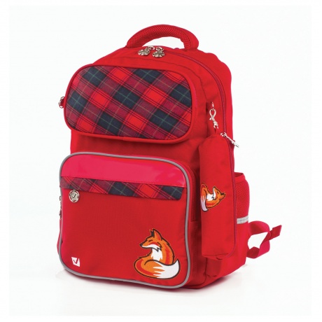 Рюкзак BRAUBERG с пеналом в комплекте, эрго-спинка, для девочек, Лиса, 42х29х14 см, 227852 - фото 1