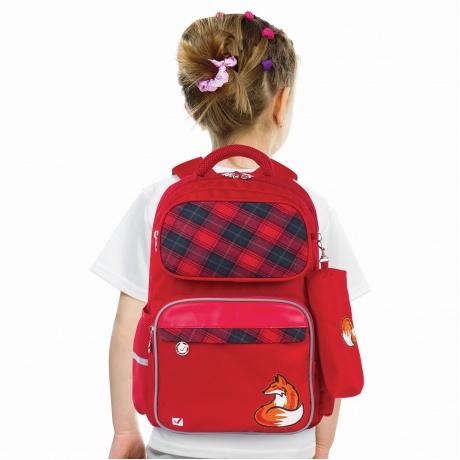Рюкзак BRAUBERG с пеналом в комплекте, эрго-спинка, для девочек, Лиса, 42х29х14 см, 227852 - фото 7