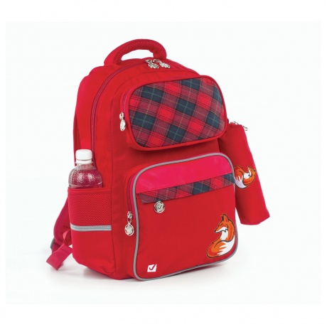 Рюкзак BRAUBERG с пеналом в комплекте, эрго-спинка, для девочек, Лиса, 42х29х14 см, 227852 - фото 11