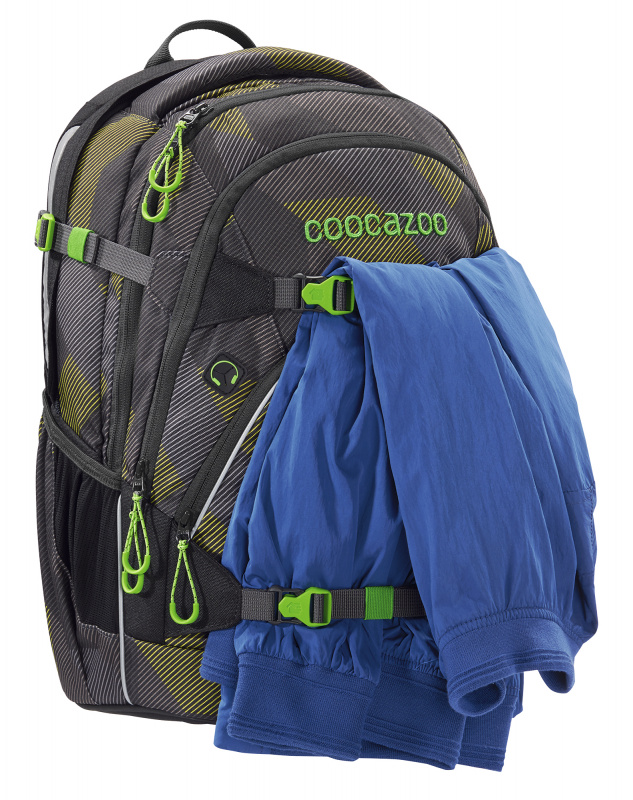 Рюкзак Coocazoo ScaleRale Polygon Bricks Grey черный/зеленый (00183924) - фото 3