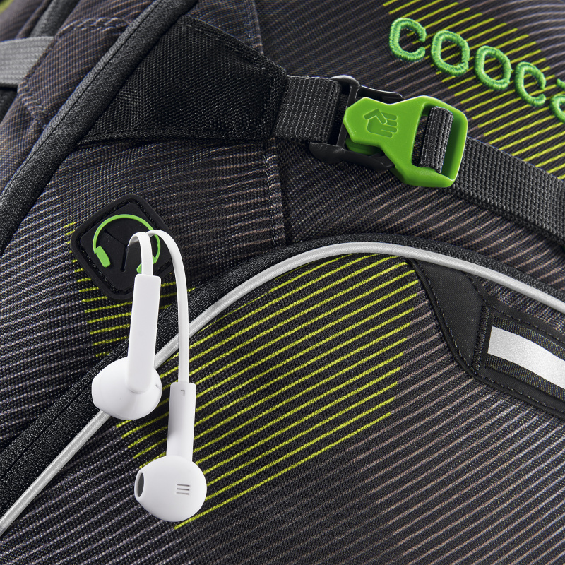 Рюкзак Coocazoo ScaleRale Polygon Bricks Grey черный/зеленый (00183924) - фото 6