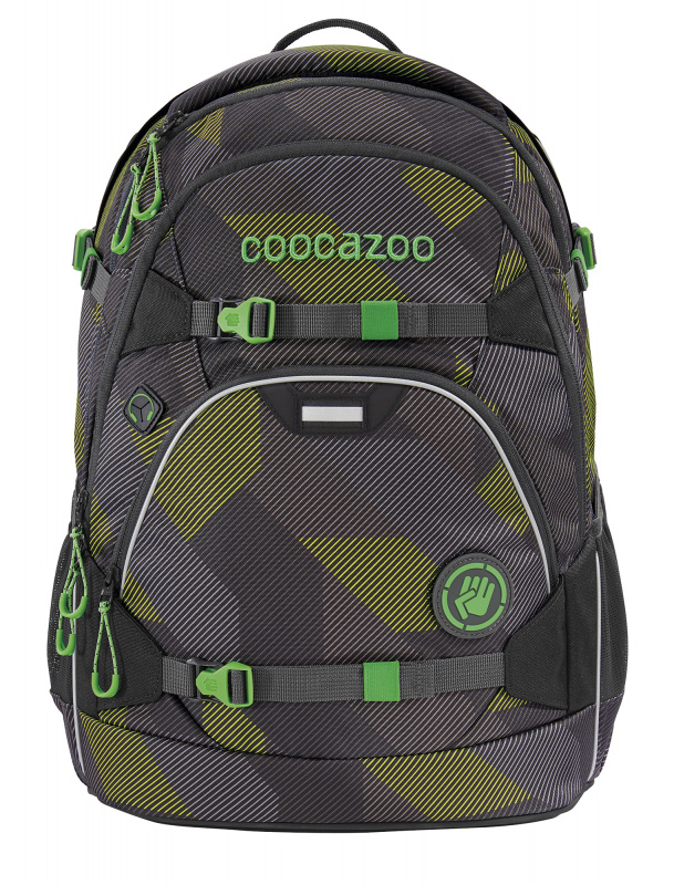 Рюкзак Coocazoo ScaleRale Polygon Bricks Grey черный/зеленый (00183924) - фото 1