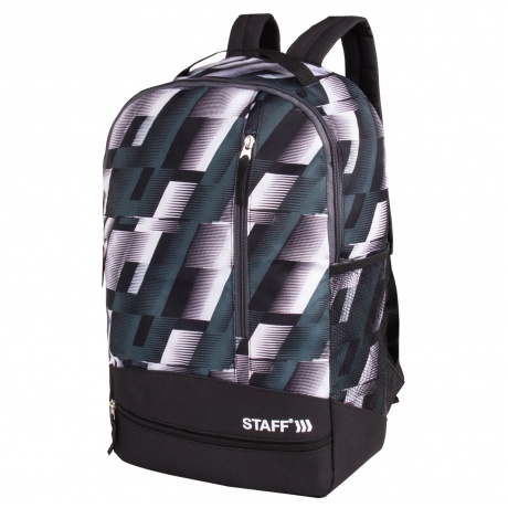 270784, Рюкзак STAFF STRIKE универсальный, 3 кармана, черно-серый, 45х27х12 см, 270784 - фото 1