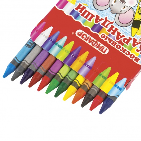 Восковые карандаши ПИФАГОР, 12 цветов, 222962, (Цена за 16 шт.) - фото 4