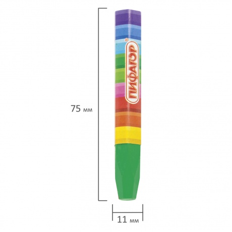 Восковые мелки утолщенные ПИФАГОР, 24 цвета, на масляной основе, яркие цвета, 222972, (Цена за 4 шт.) - фото 5