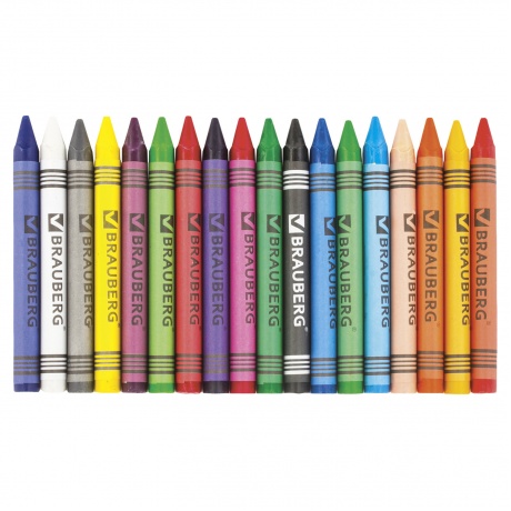 Восковые карандаши BRAUBERG АКАДЕМИЯ, НАБОР 18 цветов, 227284, (Цена за 12 шт.) - фото 2