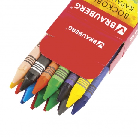 Восковые карандаши BRAUBERG АКАДЕМИЯ, НАБОР 18 цветов, 227284, (Цена за 12 шт.) - фото 4