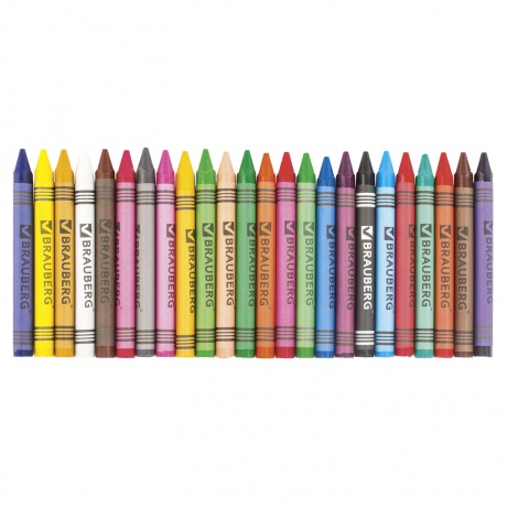 Восковые карандаши BRAUBERG АКАДЕМИЯ, НАБОР 24 цвета, 227285, (Цена за 12 шт.) - фото 2