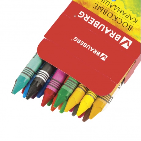 Восковые карандаши BRAUBERG АКАДЕМИЯ, НАБОР 24 цвета, 227285, (Цена за 12 шт.) - фото 4