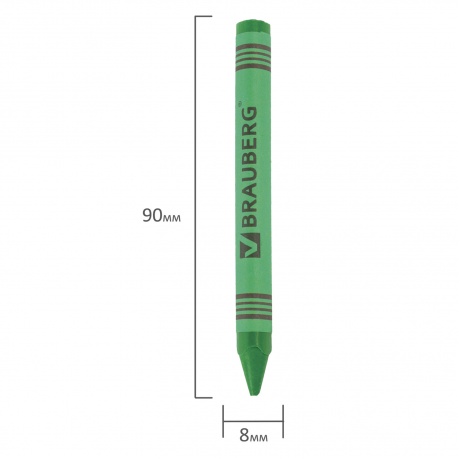 Восковые карандаши BRAUBERG АКАДЕМИЯ, НАБОР 24 цвета, 227285, (Цена за 12 шт.) - фото 5