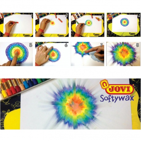 Восковые мелки JOVI (Испания), 10 цветов, диаметр 10 мм, мягкие, картонная коробка, 930/10 - фото 3