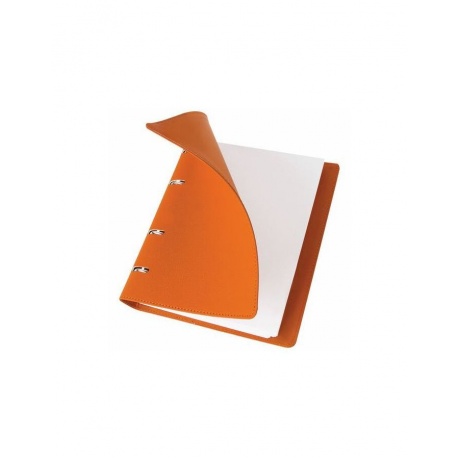 Тетрадь на кольцах А5 (180х220мм), 120л, кожзам, BRAUBERG Joy, оранжевый/светло-оранжевый - фото 3