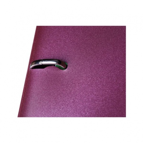 Тетрадь на кольцах А5 (175х220мм), 120л, пластик, с резинкой, HATBER METALLIC, бордовый - фото 3