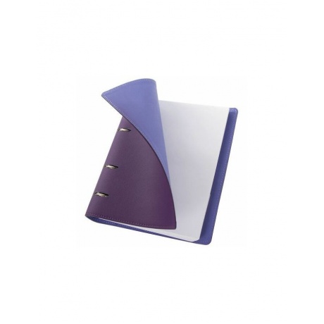 Тетрадь на кольцах А5 (180х220мм), 120л, кожзам, BRAUBERG Joy, фиолетовый/светло-фиолетовый - фото 3
