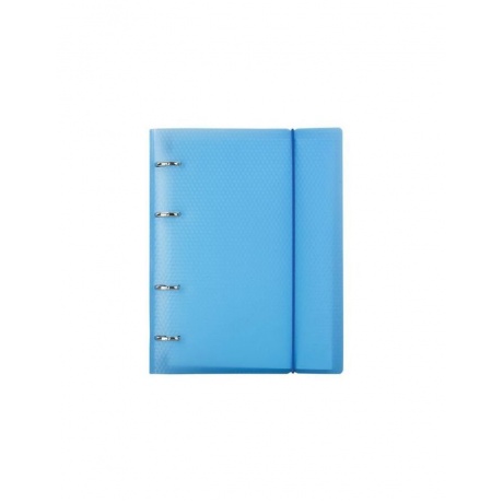 Тетрадь на кольцах А5 (175х220 мм), 120 л., пластиковая обложка, клетка, с фиксирующей резинкой, BRAUBERG, синяя, 403567 - фото 2